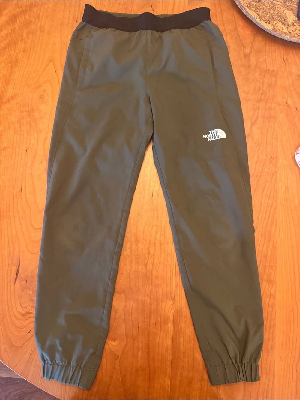 The North Face Kids Olive Green Jogger Pants with Elastic Waist